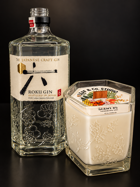MERIDIAN HILL- “ROKU GIN” bottle upcycled